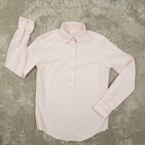 Ann Mashburn Pink Popover Shirt Women's Small Designer Preppy Quiet Luxury